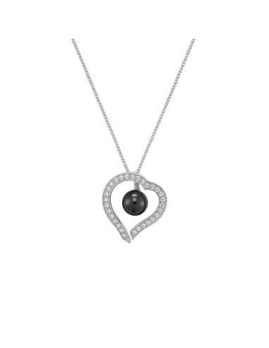 COLLIER JOURDAN FEMME ARGENT - COEUR ARGENT HÉMATITE ET OXYDES DE ZIRCONIUM