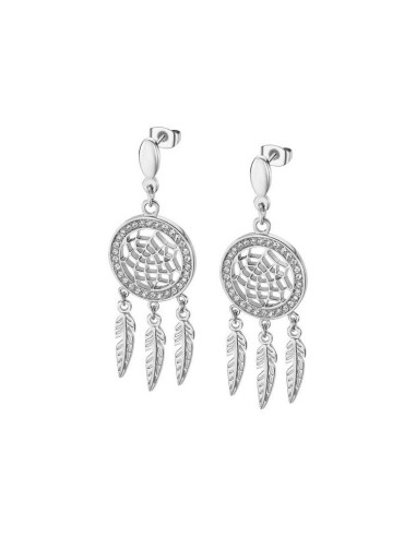 BOUCLES D'OREILLES ACIER LOTUS STYLE - ATTRAPE RÊVES