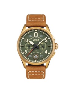 MONTRE HOMME AVI-8 -SPITFIRE - CUIR CAMEL