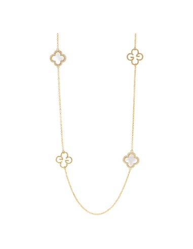 sautoir trefle femme nacre charles garnier,collier trefle