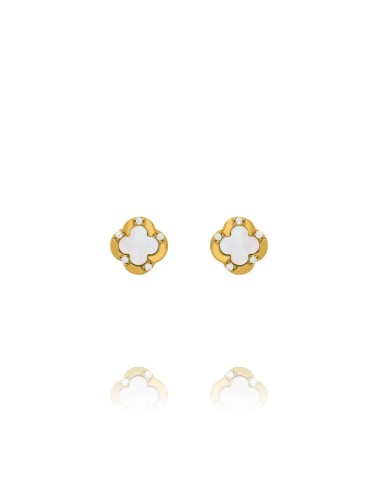 boucles d'oreilles trefle femme nacre charles garnier,bijoux trefle