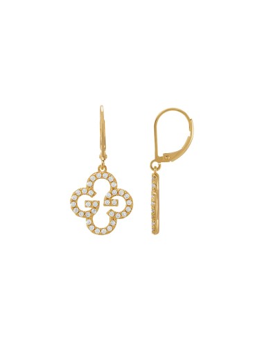 boucles d'oreilles trèfle femme charles garnier,bijoux trèfle doré